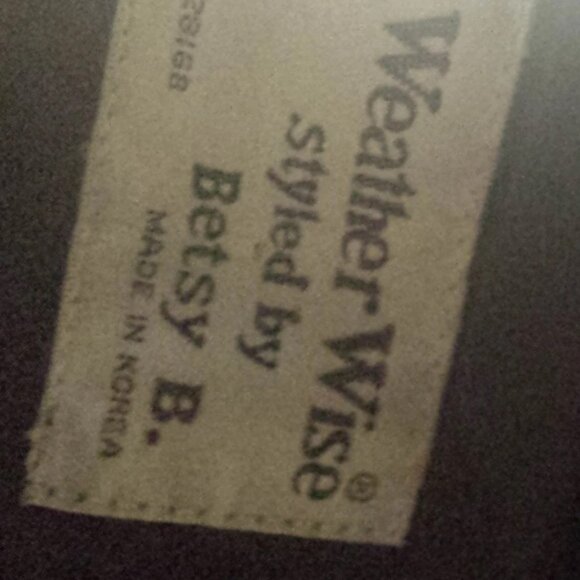 Weather Wise by Betsy B Rubberized Vintage Black Belted Raincoat Puff Shoulder - Picture 8 of 10